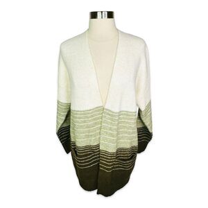 Pink Clover Color Block Striped Oversized Cardigan - Size Large